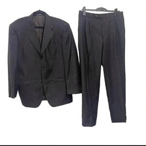 Ermenegildo Zegna  men’s vintage dark brown striped preppy casual luxury suit 54